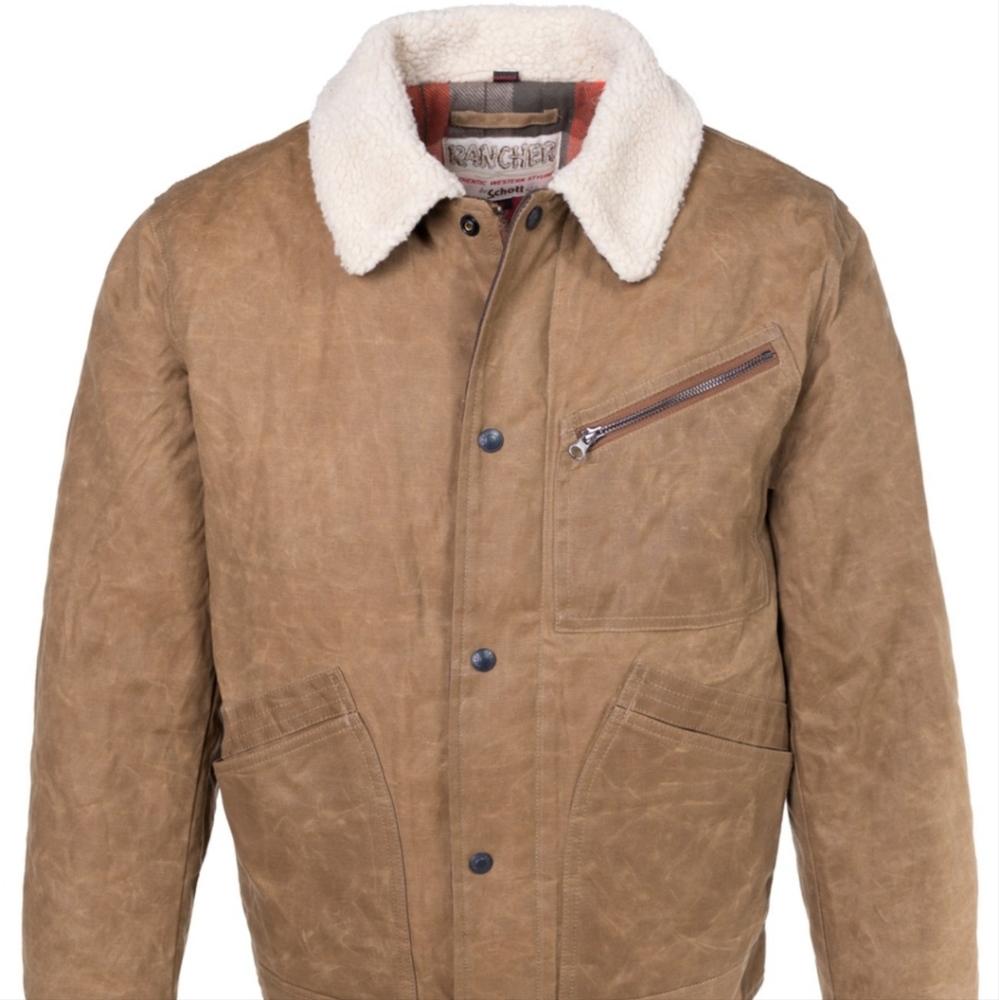 Gently used Schott NYC Waxed Cotton Mechanic's Jacket